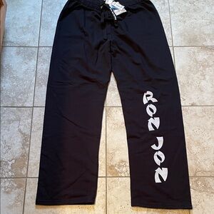 Ron Jon Black Women’s Sweatpants with White Logo